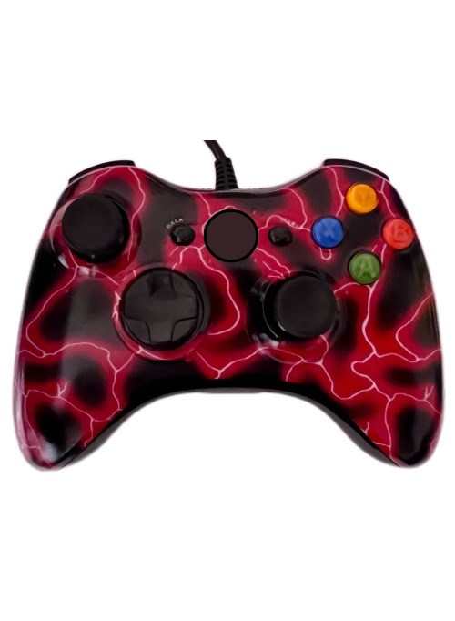 Геймпад проводной Controller (Красные молнии) (Xbox 360)